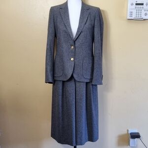 Vintage Justin Lee Limited Women Skirt Suit Set Size 8 Gray Color Used